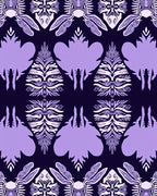 Purple Lavender Symmetrical Floral Rug