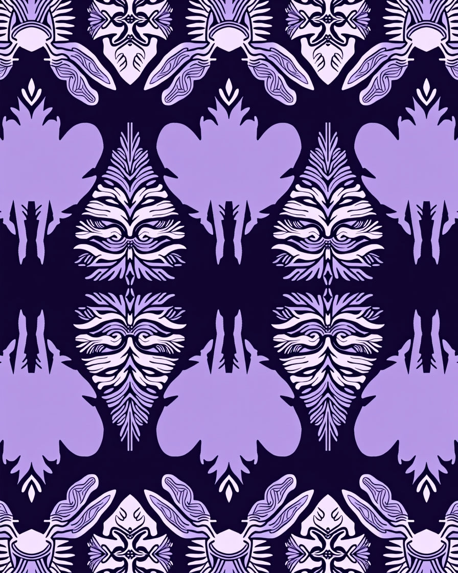 Purple Lavender Symmetrical Floral Rug