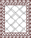 Geometric Brown Lattice Border Rug