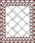 Geometric Brown Lattice Border Rug