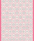 Pink White Starburst Geometric Medallion Rug