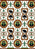Woodland Bear Forest Medallion Repeat Rug