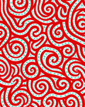 Bold Red Swirls Turquoise Stars Rug