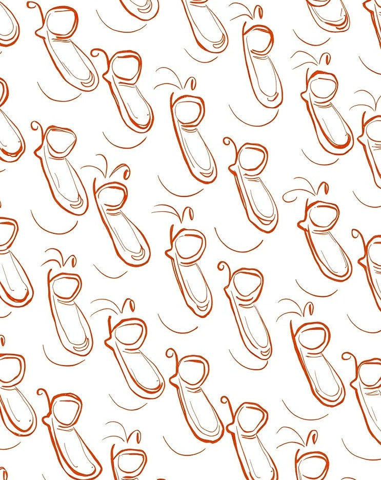 Rusty Red Whimsical Snail Trail Rug
