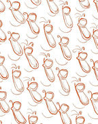 Rusty Red Whimsical Snail Trail Rug