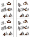 Woodland Winter Cabin Scene Rug