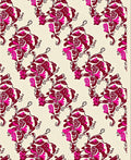 Rich Pink Floral Vine Motif Rug