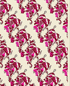 Rich Pink Floral Vine Motif Rug