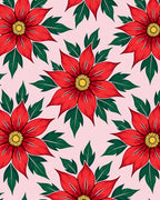 Bright Red Floral Bloom Background Rug