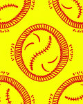 Red Baseball Yellow Graphic Repeat Rug
