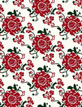 Crimson Floral Vine Repeating Rug
