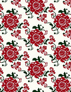 Crimson Floral Vine Repeating Rug