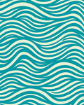 Ocean Blue Creamy Waves Rug
