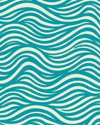 Ocean Blue Creamy Waves Rug