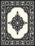 Black White Ivory Ornamental Medallion Rug