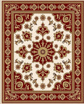 Crimson Gold Ornate Floral Medallion Rug