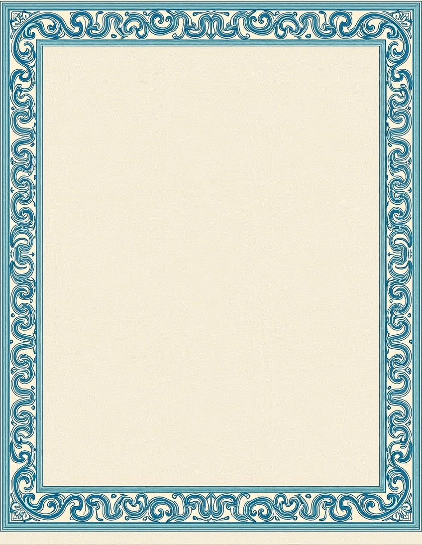 Turquoise Swirl Antique Border Rug