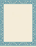 Turquoise Swirl Antique Border Rug