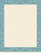 Turquoise Swirl Antique Border Rug
