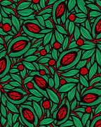 Verdant Scarlet Botanical Bloom Rug