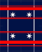 Bold Navy Red Striped Star Rug