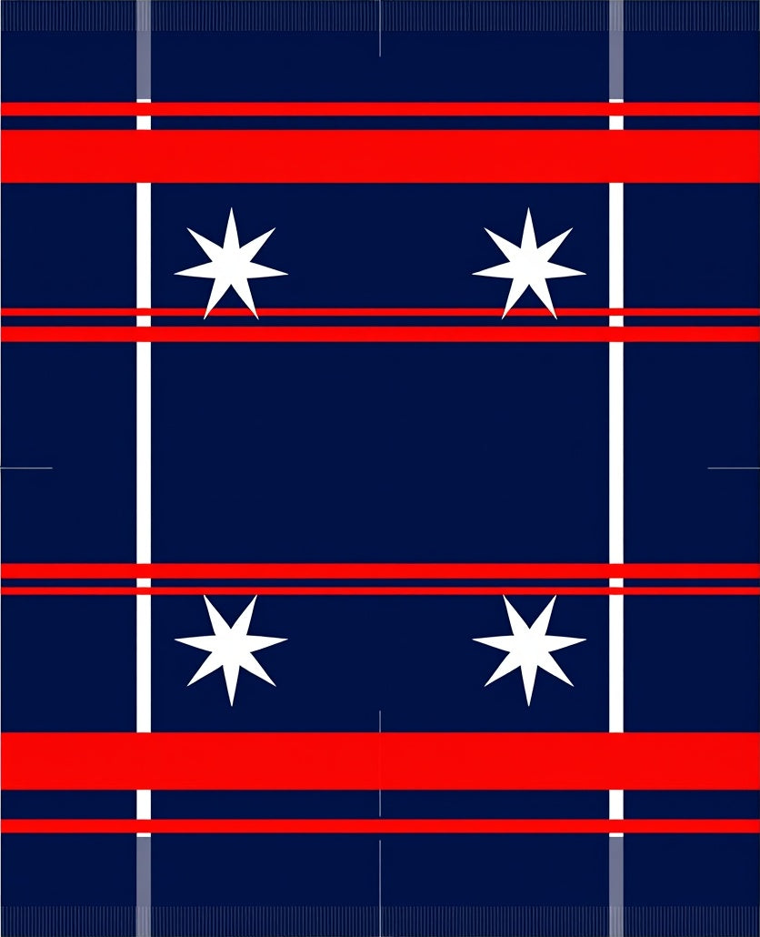 Bold Navy Red Striped Star Rug
