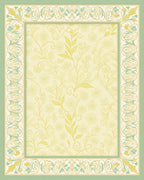 Pale Yellow Floral Vine Frame Rug