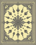 Ornate Yellow Gray Geometric Floral Rug