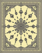 Ornate Yellow Gray Geometric Floral Rug
