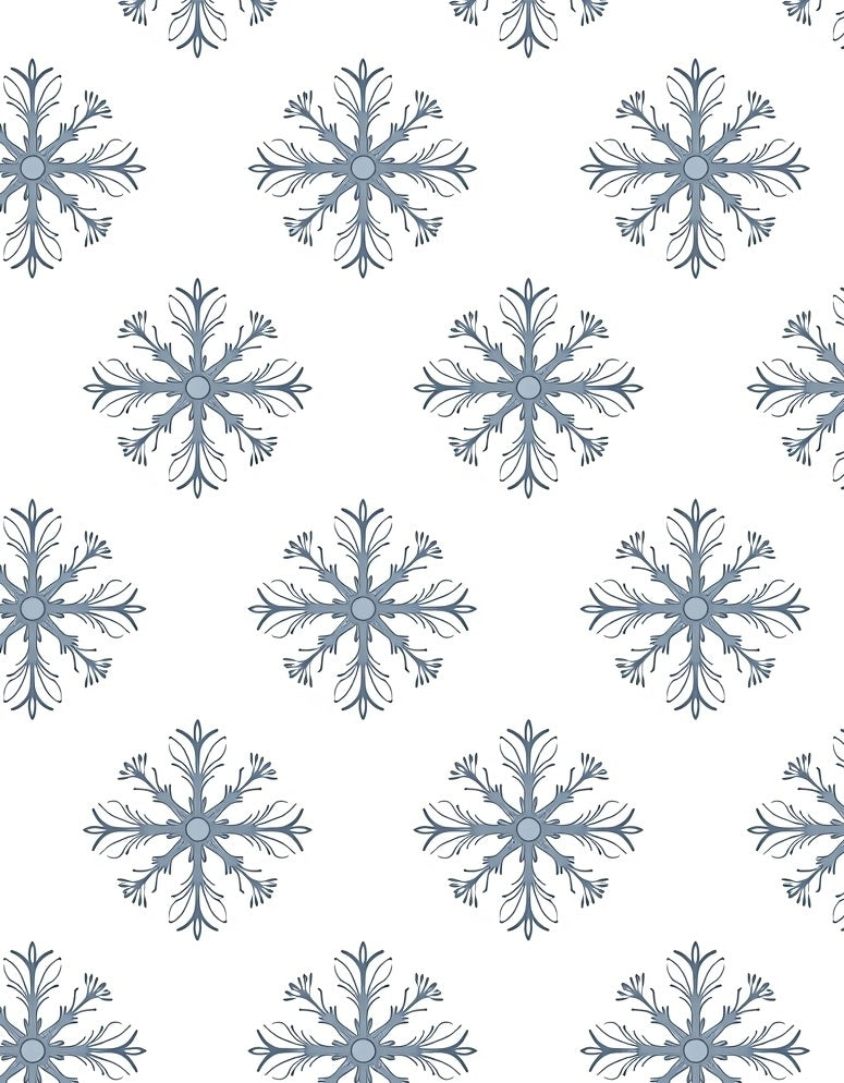 Ice Blue Snowflake Repeating Pattern Rug