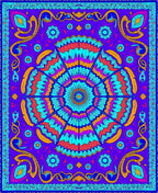 Vibrant Purple Psychedelic Floral Sun Rug