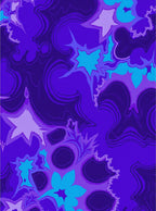Vibrant Purple Jagged Floral Whimsical Rug