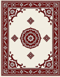 Crimson Rose Mandala Border Rug