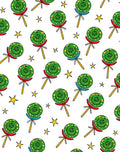 Whimsical Green Lollipop Star Rug