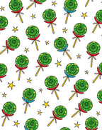 Whimsical Green Lollipop Star Rug