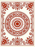 Crimson Sun Medallion Border Rug
