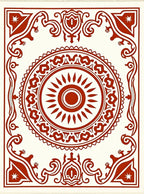 Crimson Sun Medallion Border Rug