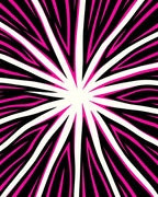 Vibrant Pink Black Sunburst Rays Rug