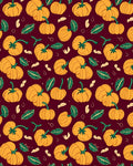 Orange Pumpkin Patch Burgundy Background Rug