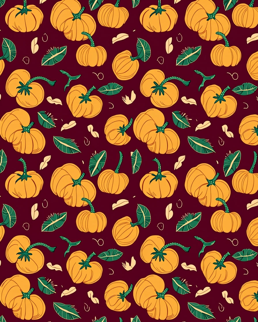 Orange Pumpkin Patch Burgundy Background Rug