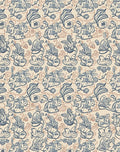 Whimsical Blue Sketchy Figures Rug
