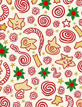 Festive Red White Gold Treat Medley Rug