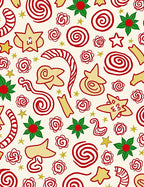 Festive Red White Gold Treat Medley Rug