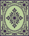 Ornate Dark Green Floral Medallion Rug