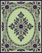 Ornate Dark Green Floral Medallion Rug