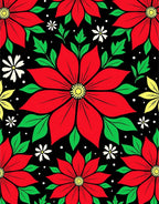Bold Red Flower Garden Rug
