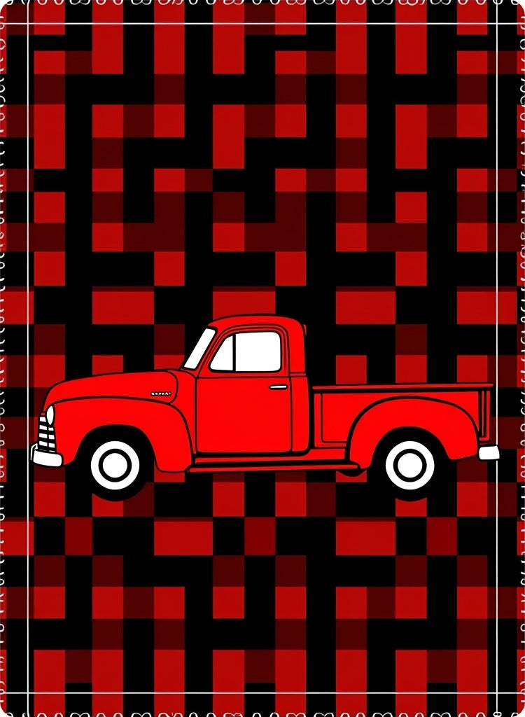 Red Buffalo Truck Rug