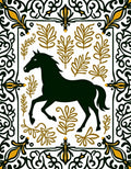 Dark Horse Golden Leaf Border Rug