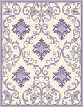 Antique Lavender Floral Scrollwork Rug