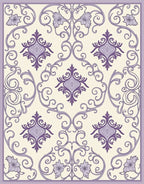 Antique Lavender Floral Scrollwork Rug